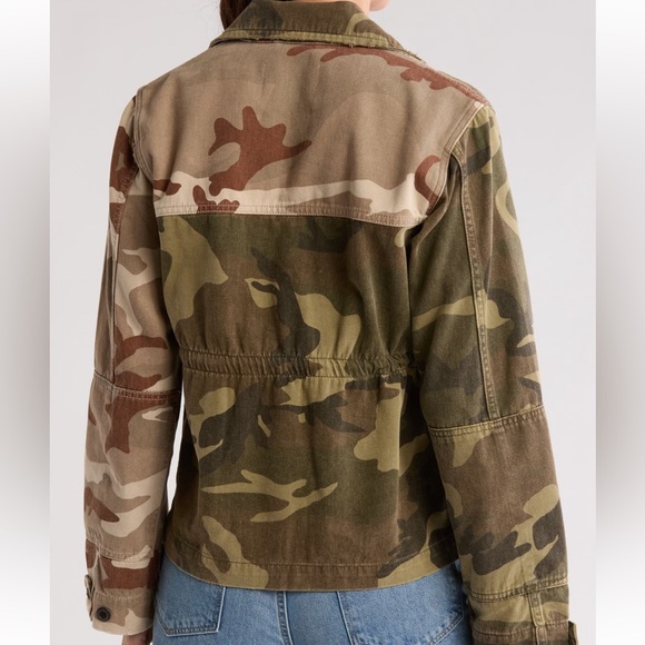 AllSaints NWT Finch Camo Button Close 100% Cotton Jacket Size US 10 - Picture 5 of 14